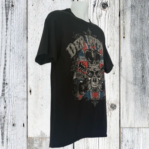 Def Leppard Rock of Ages Tour 2012 Short Sleeve Black Tee Shirt... Size Large - Picture 6 of 10